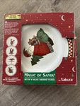 1997 Debbie Mumm Sakura Magic Of Santa 8 Salad/dessert Plates Set 4. Fixed Price $14.25.