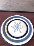 St. Nicholas Square Winter Frost 11" Dinner Plate White Blue Snowflake Christmas. Fixed Price $10.62.