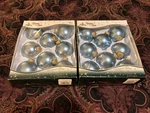 Christmas By Krebs ' Light Blue Glass Ball Ornaments W/gold Crowns Boxes #2. Fixed Price $15.99.
