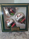Kurt Adler Set Of 3 Glass Snowmen Christmas Tree Ornaments In Box 4. Fixed Price $24.95.