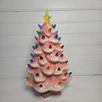 Mr. Christmas 14 Lit Nostalgic Tree, Battery Operated Pink. Fixed Price $32.00.