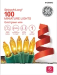 Ge String Long 100 Count 20.6 Ft Gold Incandescent Christmas Lights. Fixed Price $11.45.