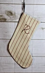 New Mud Pie 19" Initial Christmas Stocking Red Stripe "r". Fixed Price $11.99.