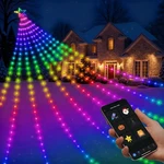 Popotan 16.4FT 317LED Christmas Lights Outdoor With Star, App Rgb Waterfall T.... Fixed Price $128.29.