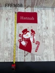 Wewill Custom Embroidered Christmas Stocking- Hannah Snowman With Cardinal. Fixed Price $14.50.