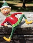 Vtg 1981 Christmas Elf/pixie Sun Hill Industries Stocking Holder Shelf Sitter. Fixed Price $14.00.