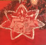 Mikasa Carol 13" Frosted Star Glass Server Serving Plate Platter. Fixed Price $35.99.