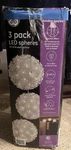 Ge 3 Pack Spheres 50 Leds In Each 5.5" Warm White Christmas Lights Works!. Fixed Price $39.95.