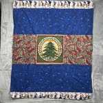 Quilted Christmas Throw Blanket Tree Santa Snowman Stocking Holiday Decor 44X35. Fixed Price $19.71.