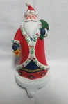 Vtg Kurt Adler Santa Snowman Christmas Holiday Stocking Hanger Holder Iron Base. Fixed Price $6.48.