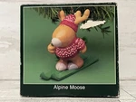 Vintage 1991 American Greetings Alpine Moose Christmas Ornament Skiing. Fixed Price $11.95.