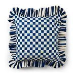Mackenzie Childs 20" Square Royal Check Ruffle Throw Pillow New M26-5. Fixed Price $139.99.