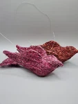 Christmas Ornament Bird Pink Red Metal Wire Sculpture Hanging Decoration Set 2. Fixed Price $22.49.