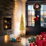 Christmas Tree Decor Slim Artificial Half Xmas With Stand Gold Vidaxl. Fixed Price $31.99.