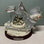 Thomas Kinkade White Christmas Snowman Sledding Lights Bradford. Fixed Price $37.60.