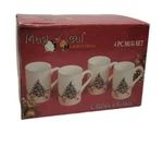 Vintage China Pearl Magical Christmas 4 Piece Mug Set Box Discontinued. Fixed Price $39.99.