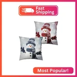 Kwlegh Navy Blue And Red Snowman Pillow Covers 18X18 Set Of 2 Winter Holiday Dec. Fixed Price $21.05.