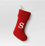 New Wondershop Monogram Knit Christmas Stocking Letter "s" Initial Red Holiday. Fixed Price $19.99.