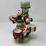 Vintage Yankee Candle Snowman Tealight Holder Multi Tier Christmas Decor Ceramic. Fixed Price $18.95.