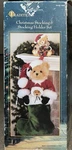 Vtg Traditions Snowman Plush Christmas Stocking & Matching Holder Hanger Set.. Fixed Price $19.99.