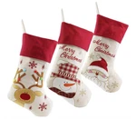 Wewill 18" Christmas Stockings Set Of 3/SANTA/SNOWMAN/REINDEER/HANG Tag/knit. Fixed Price $17.99.