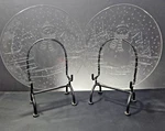 Libbey Vintage 13" Clear Glass Serving Plates Frosty Snowman Holiday Set Of 2. Fixed Price $23.32.