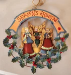 Christmas Seasons Greetings Angels Wreath Metal Holidays. Fixed Price $11.98.