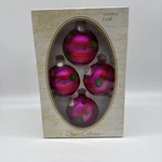 Hobby Lobby Pink Polka Dots Glass Christmas Ornaments Set Round Balls 2.64". Fixed Price $14.99.