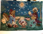 Boyds Bears Three Wisemen Nativity Christmas 35" X 25" Tapestry Wall Hanging. Fixed Price $11.50.