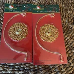 Set Of 2 Kurt Adler Gold Tone 9 " Christmas Ornament Hanger Display Stand Metal. Fixed Price $25.00.