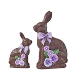 Regency Chocolate Bunny Momma & Baby Set With Pansies MT26620. Fixed Price $51.84.
