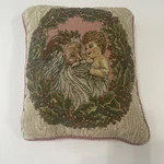 Cherub Tapestry Pillow Springmaid Wamsutta Santa Christmas Braid Vintage Usa. Fixed Price $29.99.