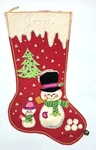 Bucilla Felt Christmas Stocking Snowman & Children Sequins Bell Jon 19" Vtg Read. Fixed Price $36.97.