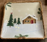 St. Nicholas Square Serving Platter Cabin Woods Heartland 11.25" Christmas. Fixed Price $8.50.