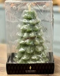 New Luminara Green Christmas Tree Flicker Candle Unscented Wax 8.5" 5.35". Fixed Price $64.50.