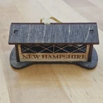 Vermont Wooden 3D Covered Bridge Christmas Tree Ornament. Fixed Price $6.99.