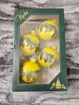 Christmas Ornaments Baubles Pinecones Green Glass Glitter Krebs Holiday Set Of 4. Fixed Price $19.99.