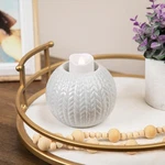 Northlight Grey Knit Ceramic Candle Holder. Fixed Price $14.49.