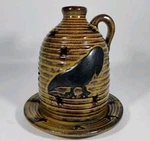 & Me Crow Honeybee Skep Candle Holder Primitive Cottagecore Tealight. Fixed Price $28.00.