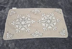 Envogue Holiday Lumbar Beaded Pillow Cover Snowflake Christmas Beige 24X14. Fixed Price $18.00.
