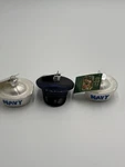 Lot Of 3 Old World Christmas 2 Navy 1 Air Force Cap Glass Ornament-no Box. Fixed Price $18.99.