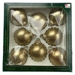 8 Christmas By Krebs Matte Gold Round Ball 1/2 Designer Glass Ornaments. Fixed Price $16.96.
