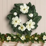 24 Inches Christmas Magnolia Wreath Artificial White Decor.... Fixed Price $39.49.