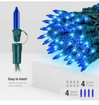 High Quality Blue Christmas Lights, 13FEET 50COUNT Pack Of 2 Sets Indoor Outdoor. Fixed Price $19.99.