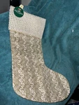 Kurt Adler Ivory/gold Christmas Stocking 18 Traditional Elegant Formal Nwt. Fixed Price $15.22.