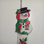 Adorable Vtg.snowman Vinyl Door/wall Hanger 5 Large Jingle Bells Christmas Decor. Fixed Price $19.99.