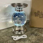 8 Roman Santa Sleigh Church Lighted Swirling Snow Water Globe Pedestal Candle. Fixed Price $34.14.