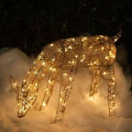 Alpine Corporation Grazing Rattan Reindeer Decoration With Warm White Lights. Fixed Price $213.84.