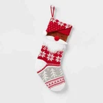 20" Santa Character Fair Isle Christmas Holiday Stocking Red/white - Wondershop. Fixed Price $19.95.