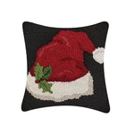 Peking Handicraft Santa Hat Christmas Pillow 10" Square Wool & Velvet Decor. Fixed Price $33.45.